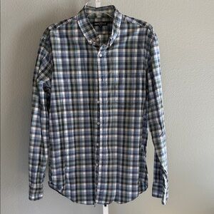 MEN’s  J. Crew Mercantile Flex Lg Men's Blue Gingham Button Down Shirt